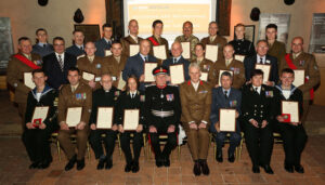 Recipients of Her Majesty’s Lord-Lieutenant of Kent Awards 2015 with The Lord-Lieutenant of Kent, Viscount De L’Isle MBE and Brigadier Andrew Hughes MBE , II (Infantry) Brigade Commander. (c) Stewart Turkington