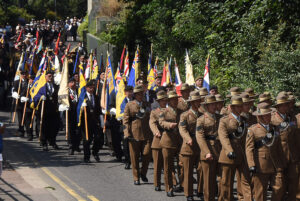 The Parade marching down Step Short Hill. (c) Barry Duffield DL.
